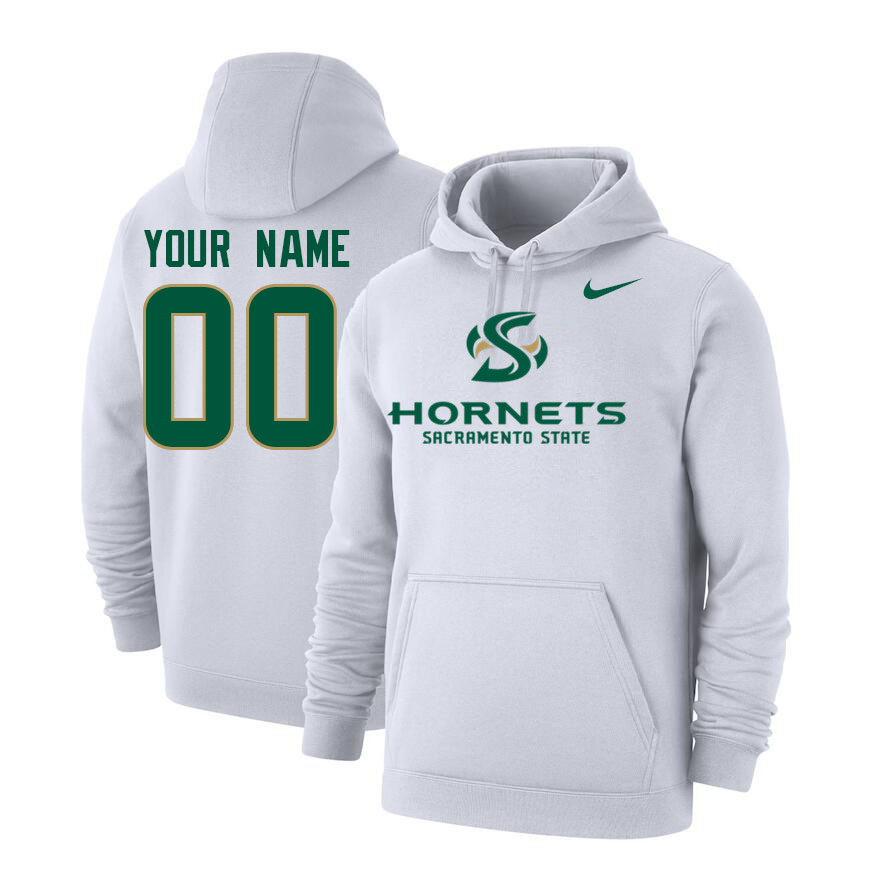 Custom Sacramneto State Hornets Name And Number Hoodies-White